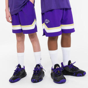 Pantalones cortos de baloncesto NBA Lakers niño, SH900 violeta