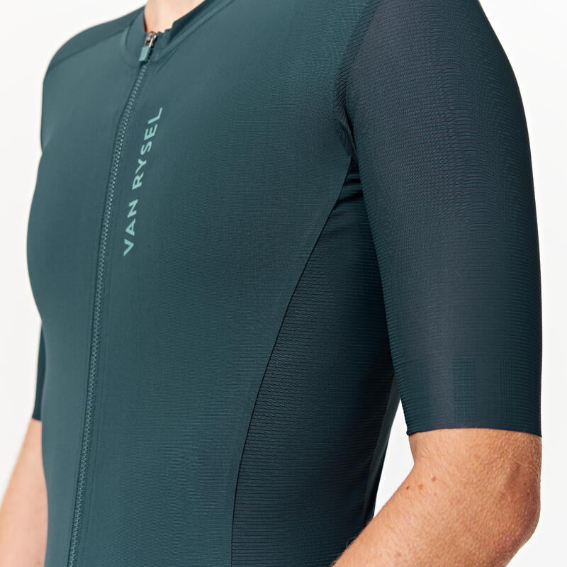 Maglia ciclismo adulto unisex Van Rysel RACER 2 verde