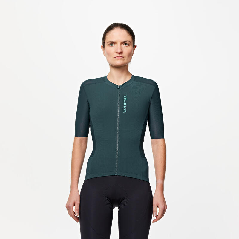 Maglia ciclismo adulto unisex Van Rysel RACER 2 verde