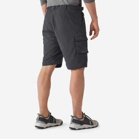 Fishing convertible trousers UPF50+ Men's - FT 500 ANTI-UV grey