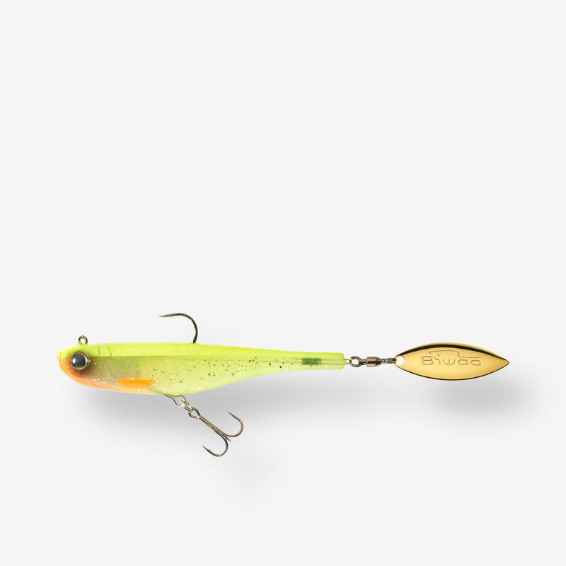 LEURRE SOUPLE BROCHET DIVINATOR 35 GR COLORIS EXCLUSIF DOS JAUNE CAPERLAN