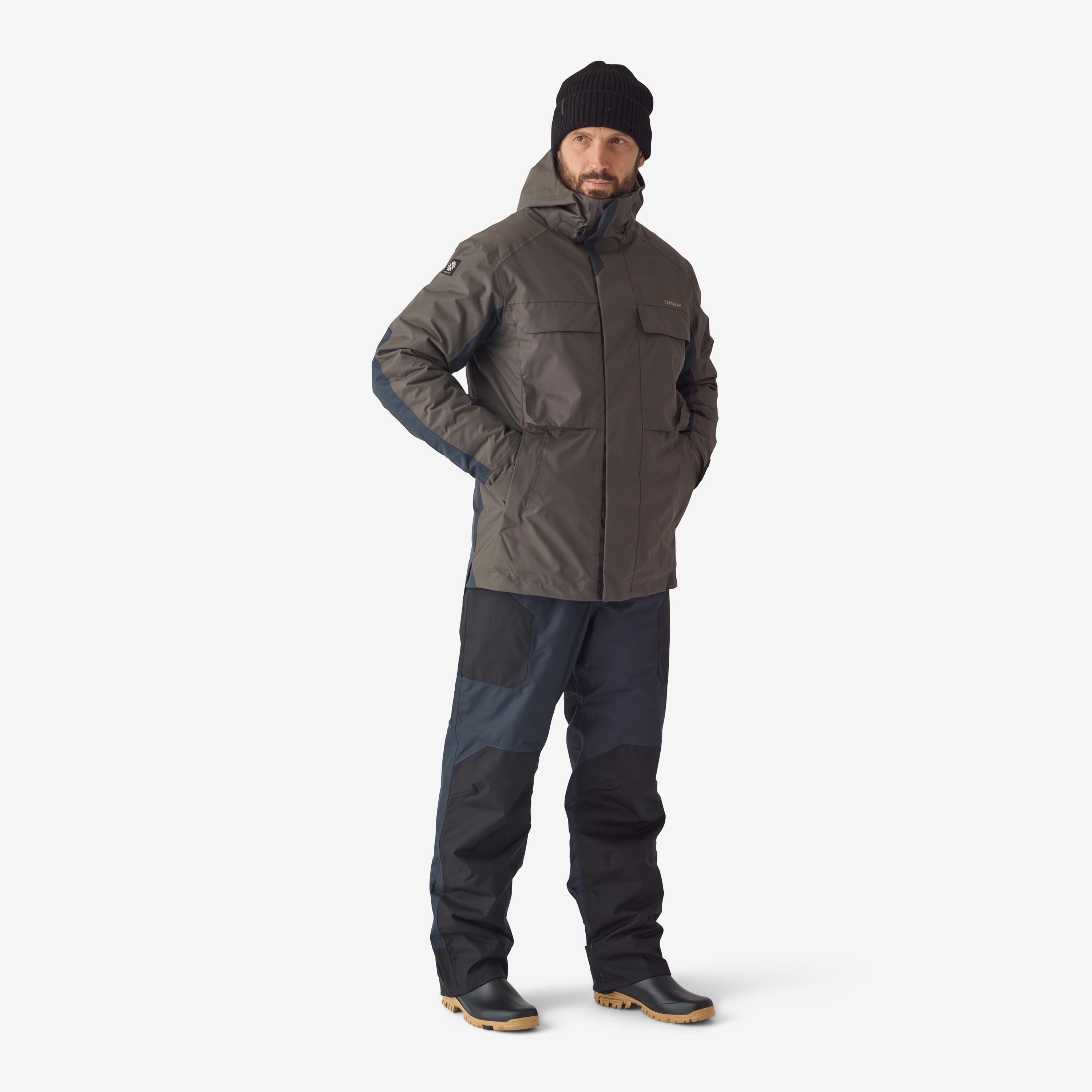 Men's warm waterproof fishing jacket - FJ 500 TH khaki 11/11