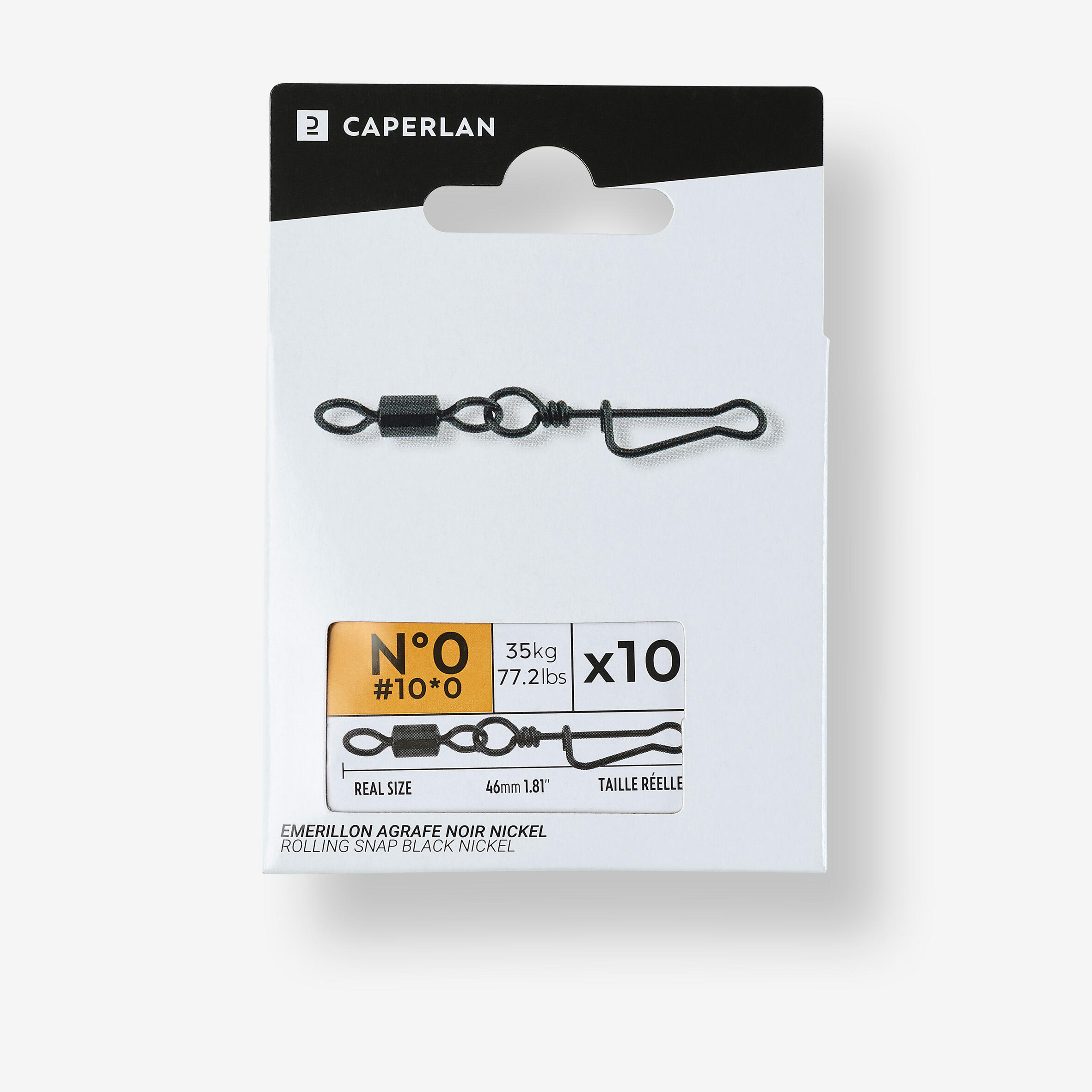 Caperlan - Emerillon Agrafe Black Nickel - Emerillon Agrafe - Peche - Noir - Taille Unique - Decathlon