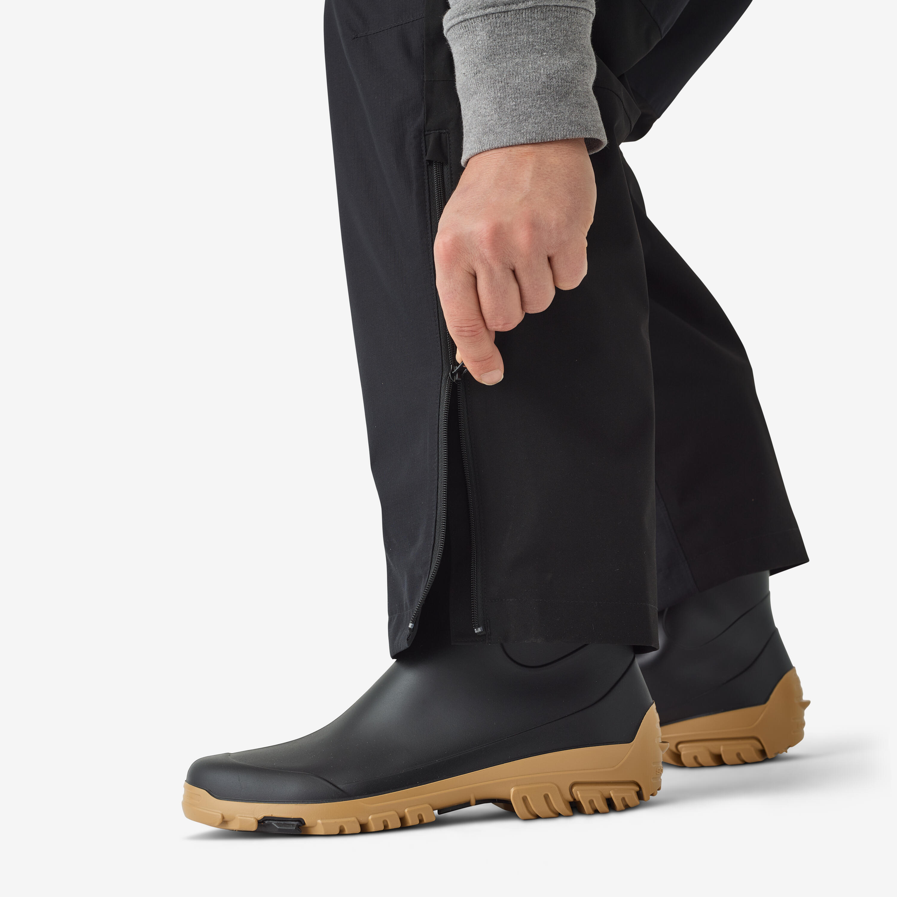 Men's Fishing Waterproof Trousers - FT 500 WPF Black - CAPERLAN