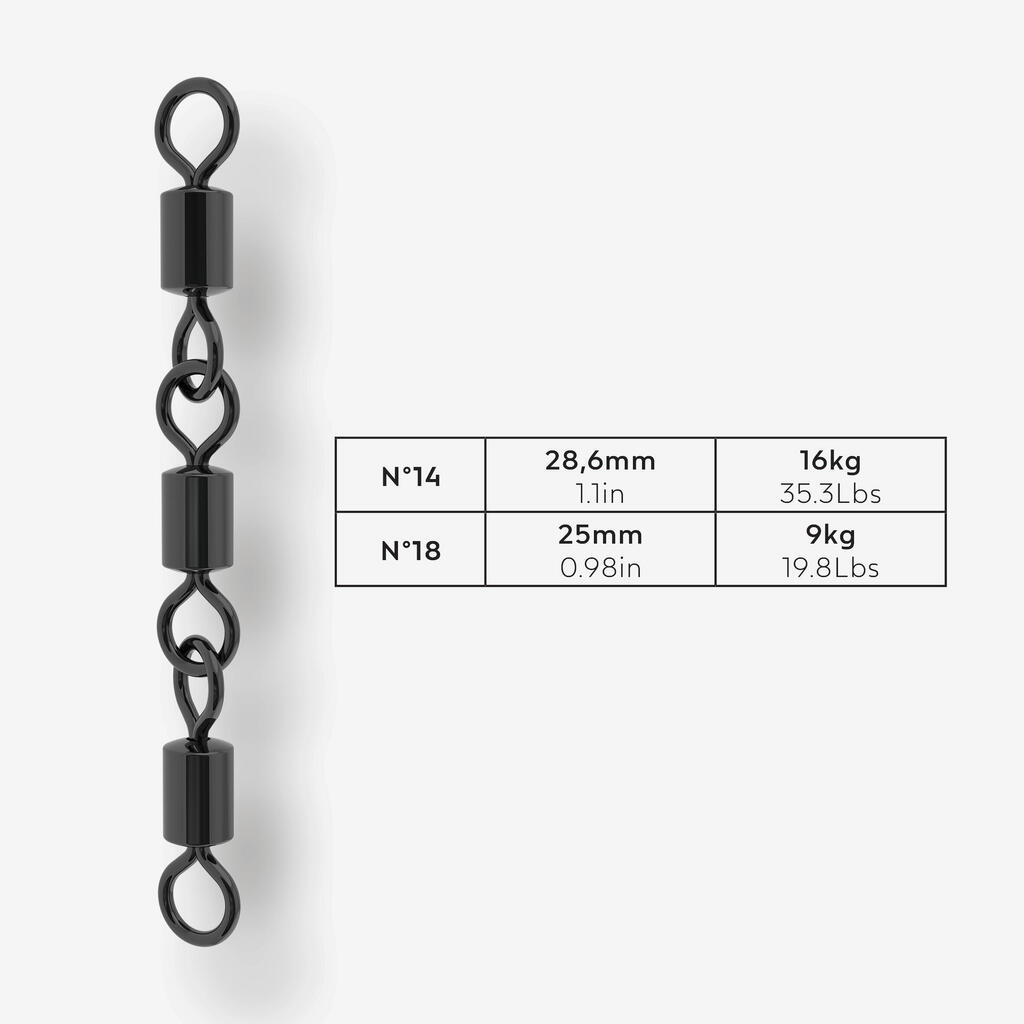 Rolling-Dreifachwirbel Black Nickel 