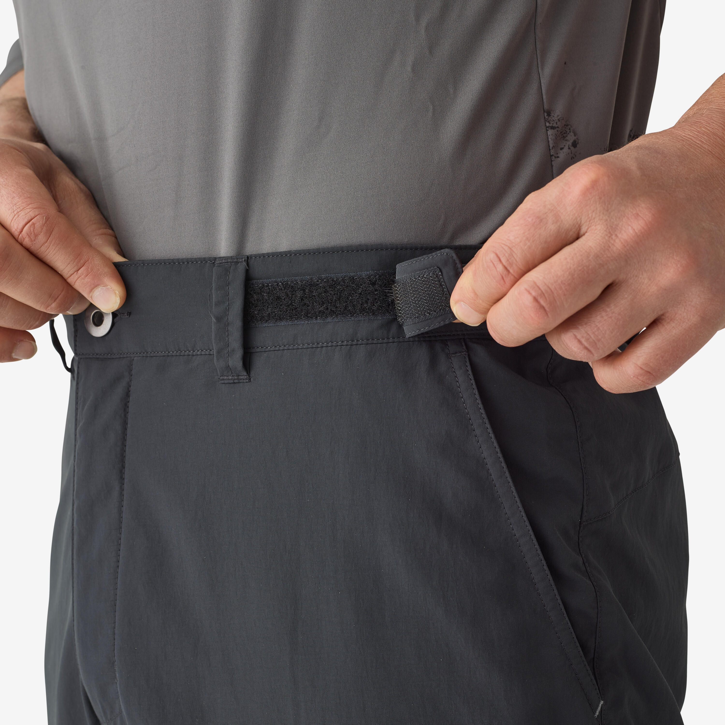 Pantaloni pesca uomo 500 anti-UV convertibili grigi 5/12