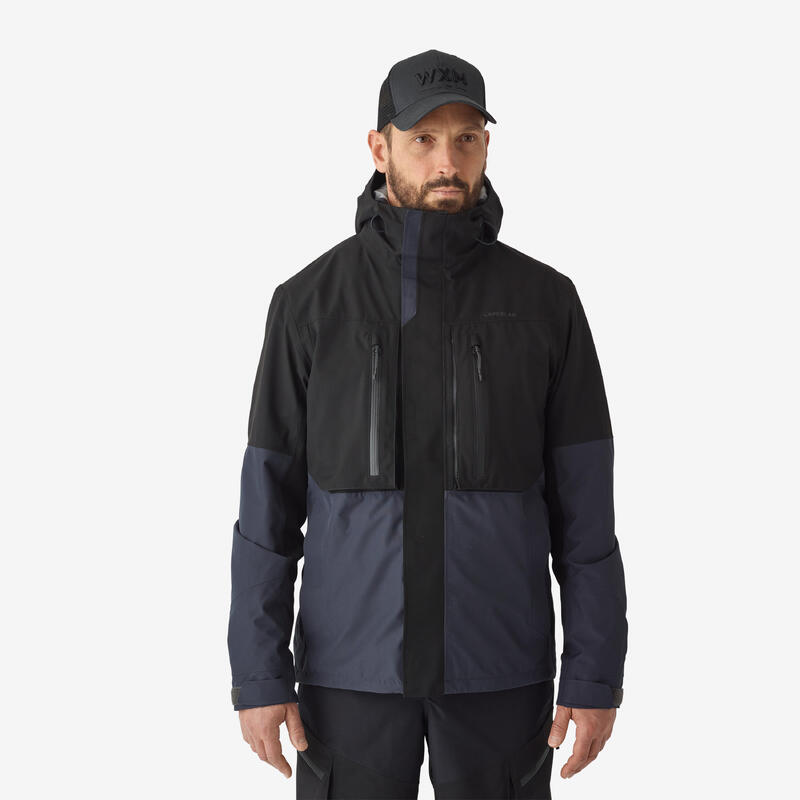 Veste de pêche imperméable Homme - FJ 500 WPF grise et noir