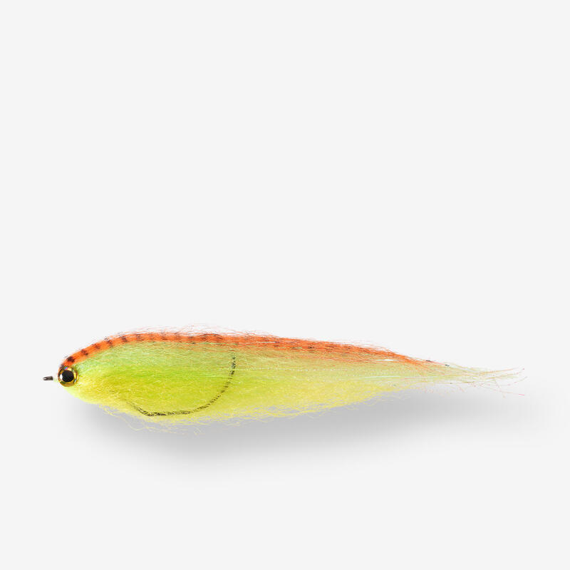 Streamer voor roofvis snoek Predator HRK72 geelgroen/oranje