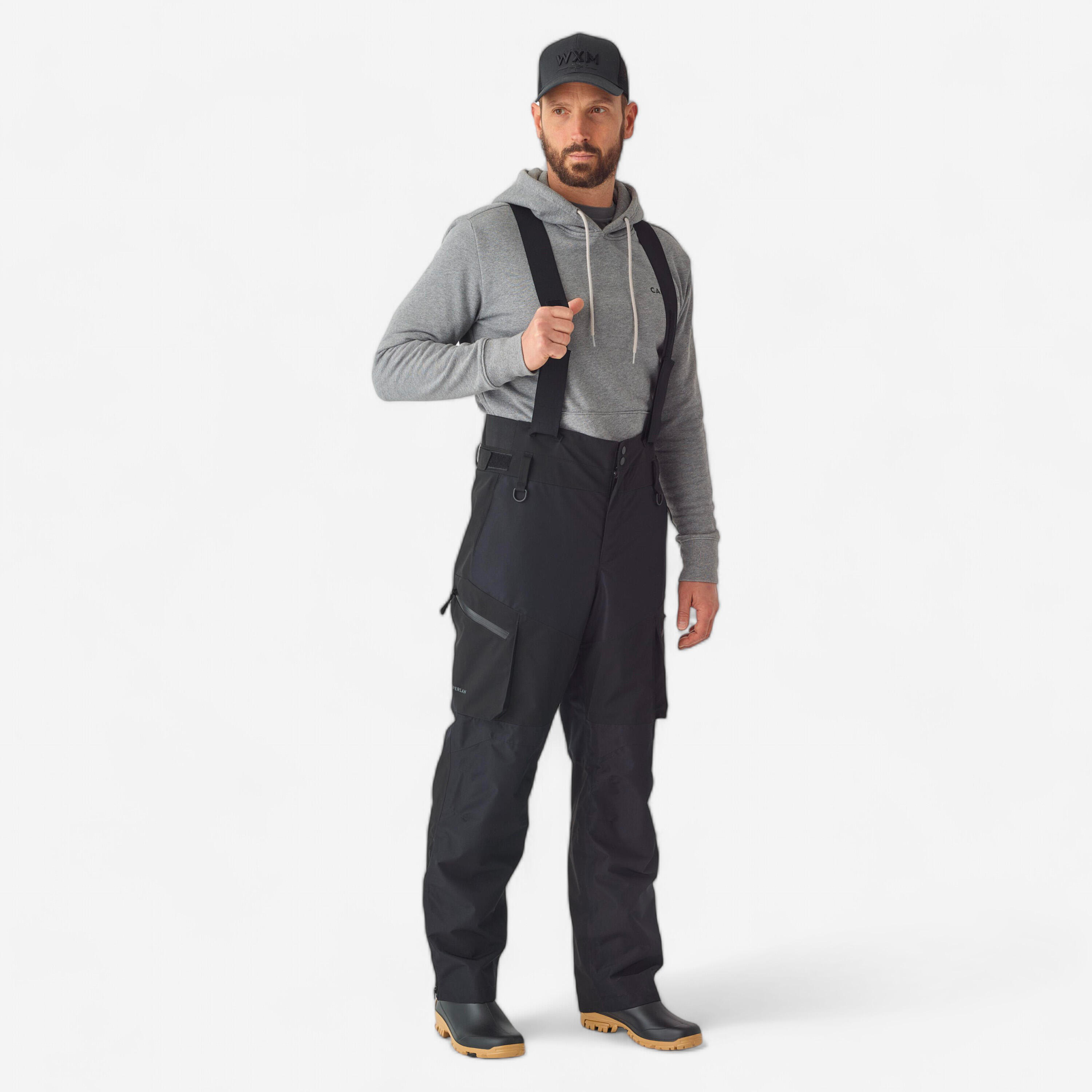 Men s fishing waterproof trousers FT 500 WPF black Decathlon