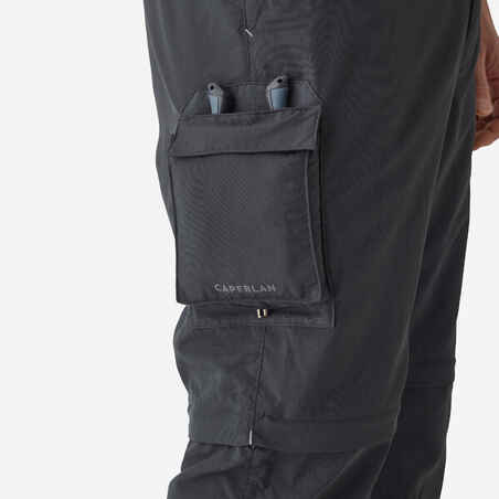 Fishing convertible trousers UPF50+ Men's - FT 500 ANTI-UV grey