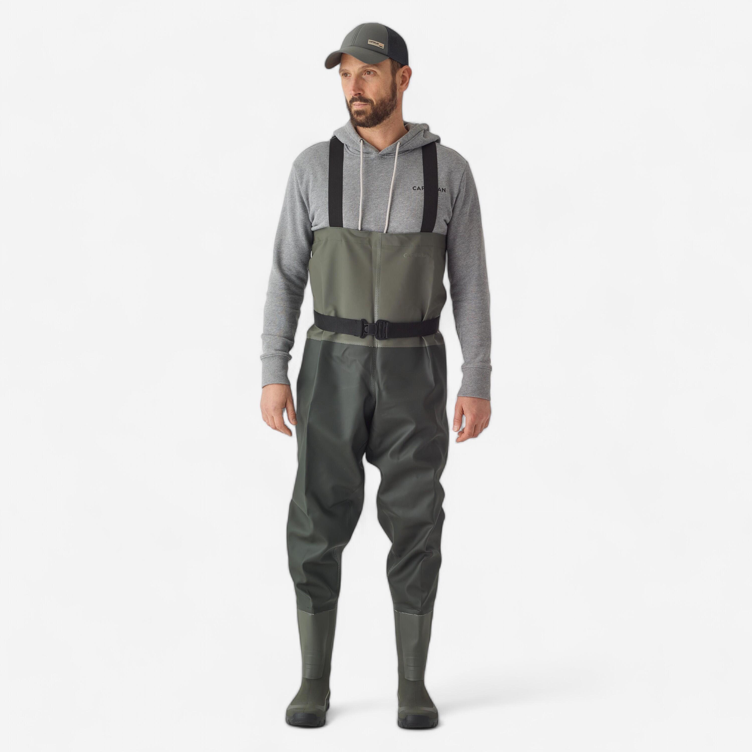 Caperlan - Waders De Pêche Pvc - Wds 100 - Waders - Peche - Marron-vert - 40/41m - Decathlon