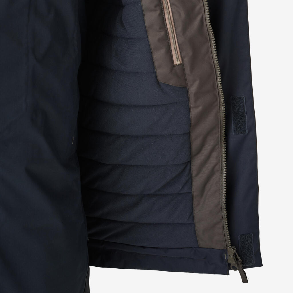 Men's warm waterproof fishing jacket - FJ 500 TH khaki