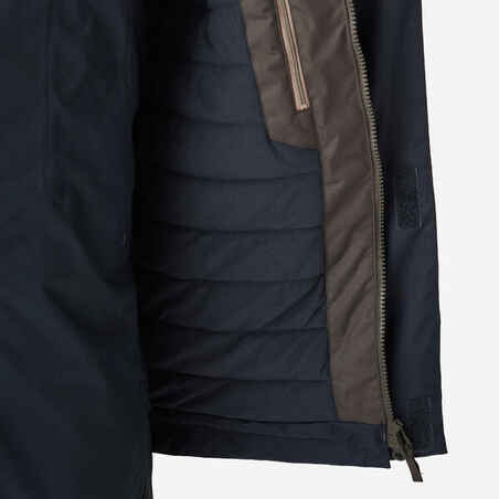 Men's warm waterproof fishing jacket - FJ 500 TH khaki