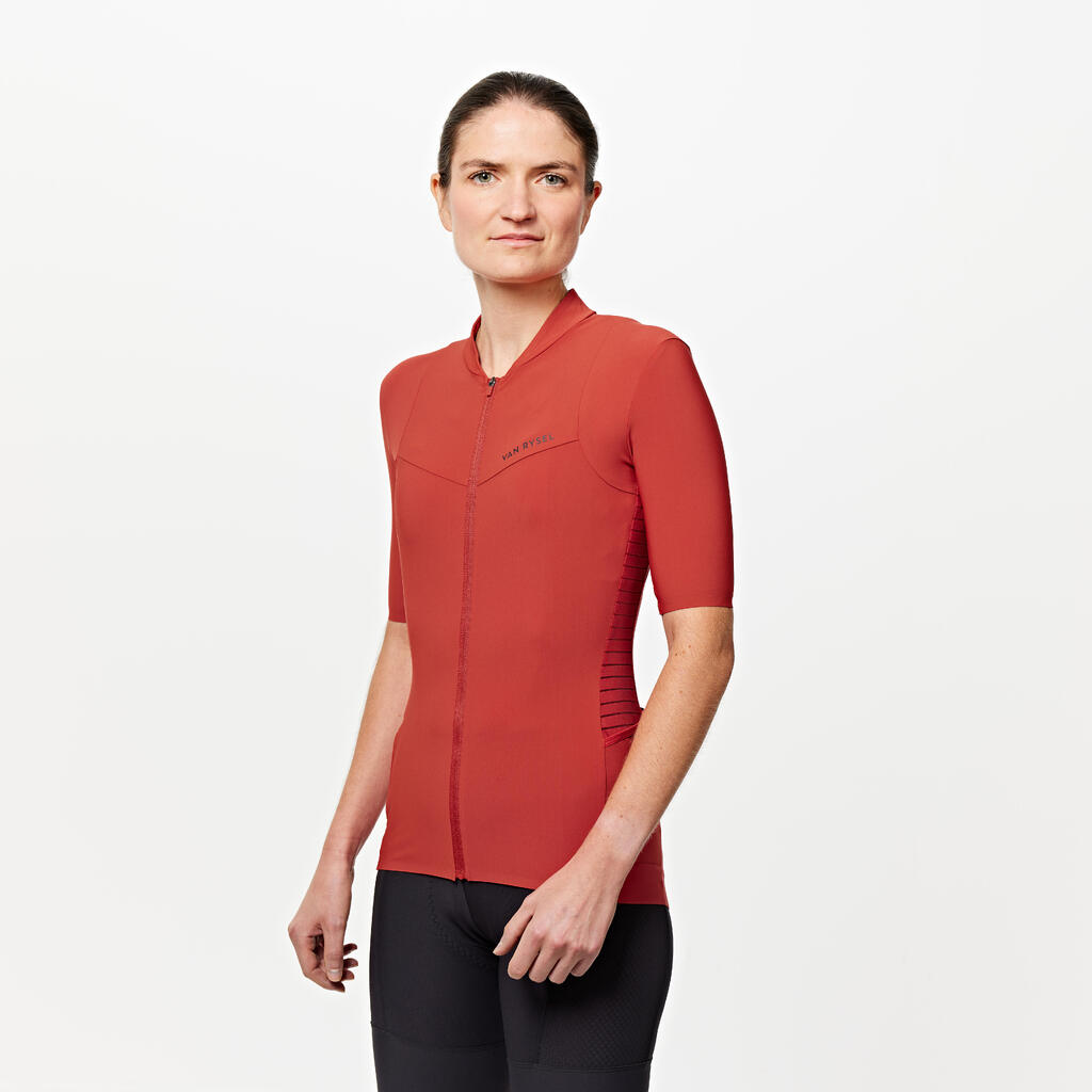 Jersey de ciclismo de carretera de manga corta cedro para mujer Endurance