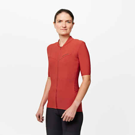 Moteriški trumparankoviai plento dviratininko marškinėliai „Endurance“, raudoni