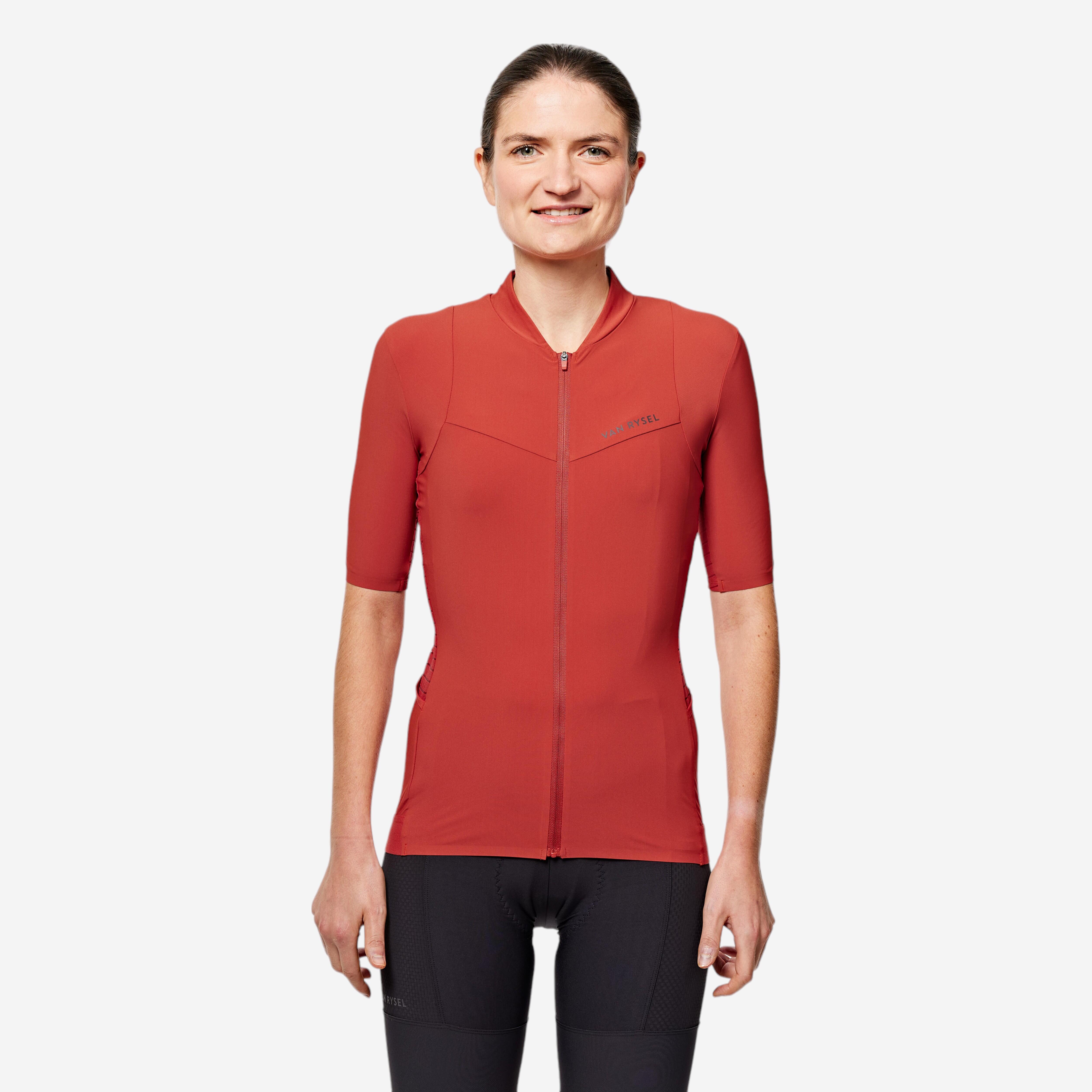 Women's Road Cycling Short-sleeved Jersey Endurance - Brick Red