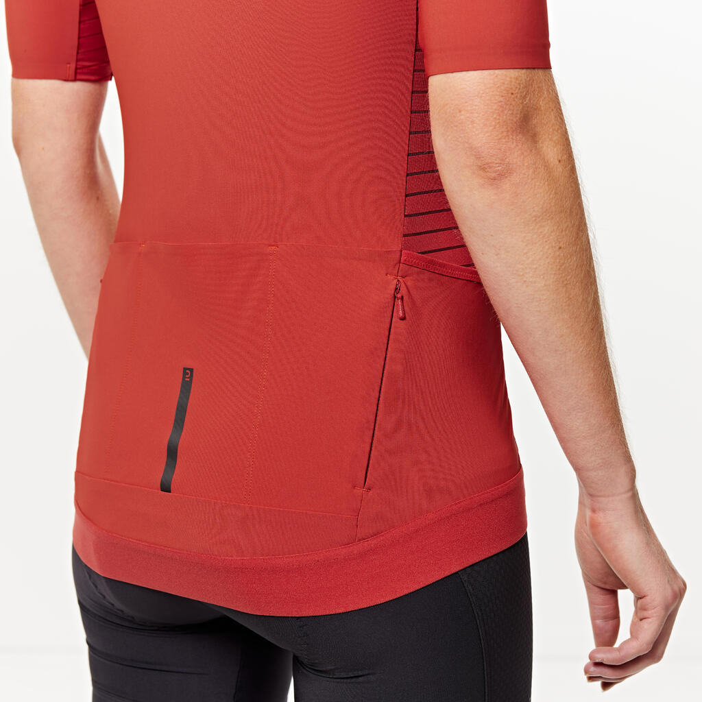 Women's Road Cycling Short-Sleeved Jersey Endurance - Cedar