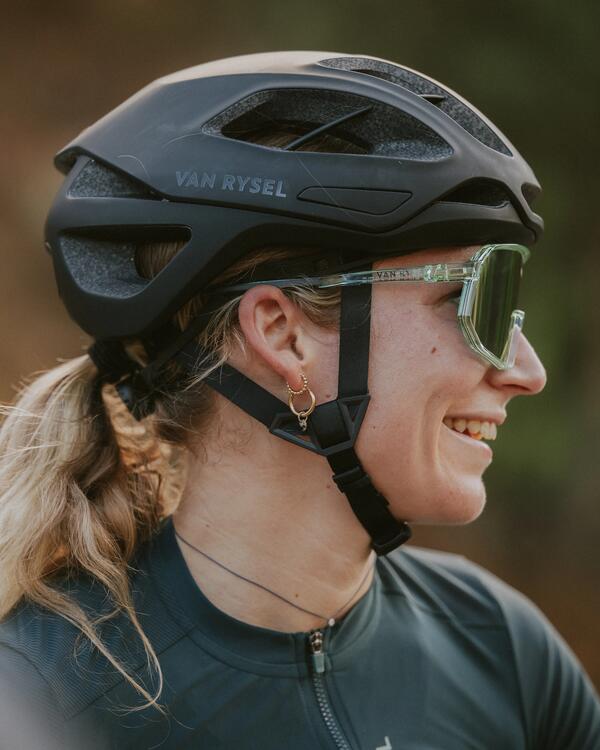 Image of a women in cycling helmet
