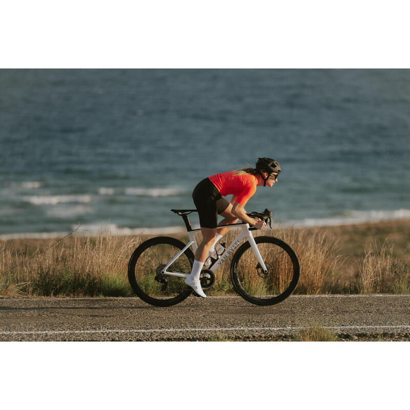 Colanți cu bretele ciclism pe șosea/ciclosport quick-zip Negru Damă 