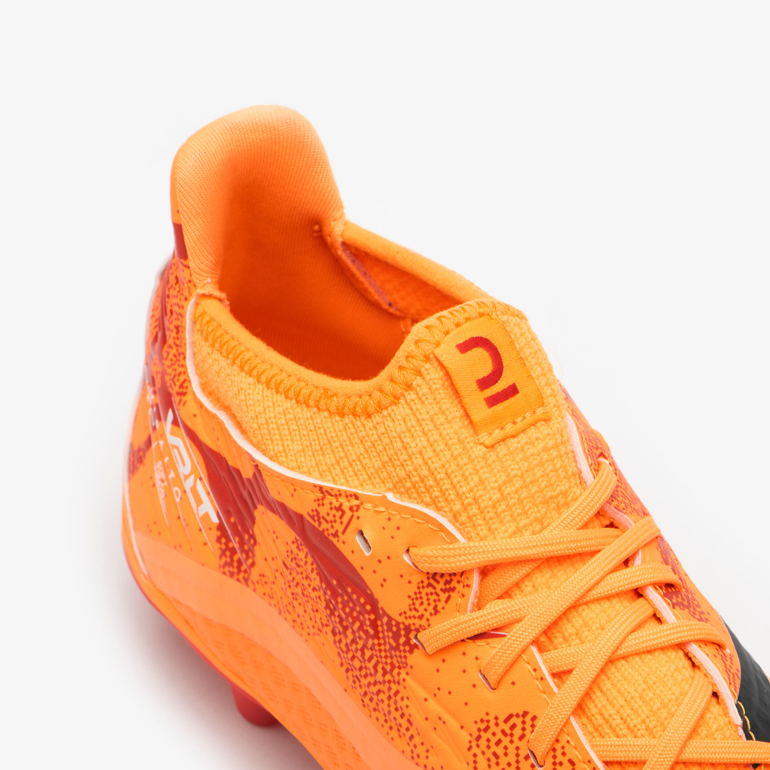 Kids' Lace-Up Comfort Football Boots Viralto III FG Mango Orange