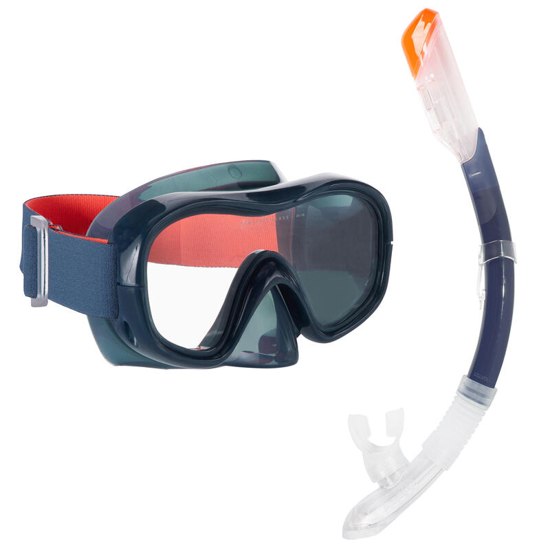 Adult Snorkelling Kit 540 COMFORT Mask and DRYTOP Snorkel Navy