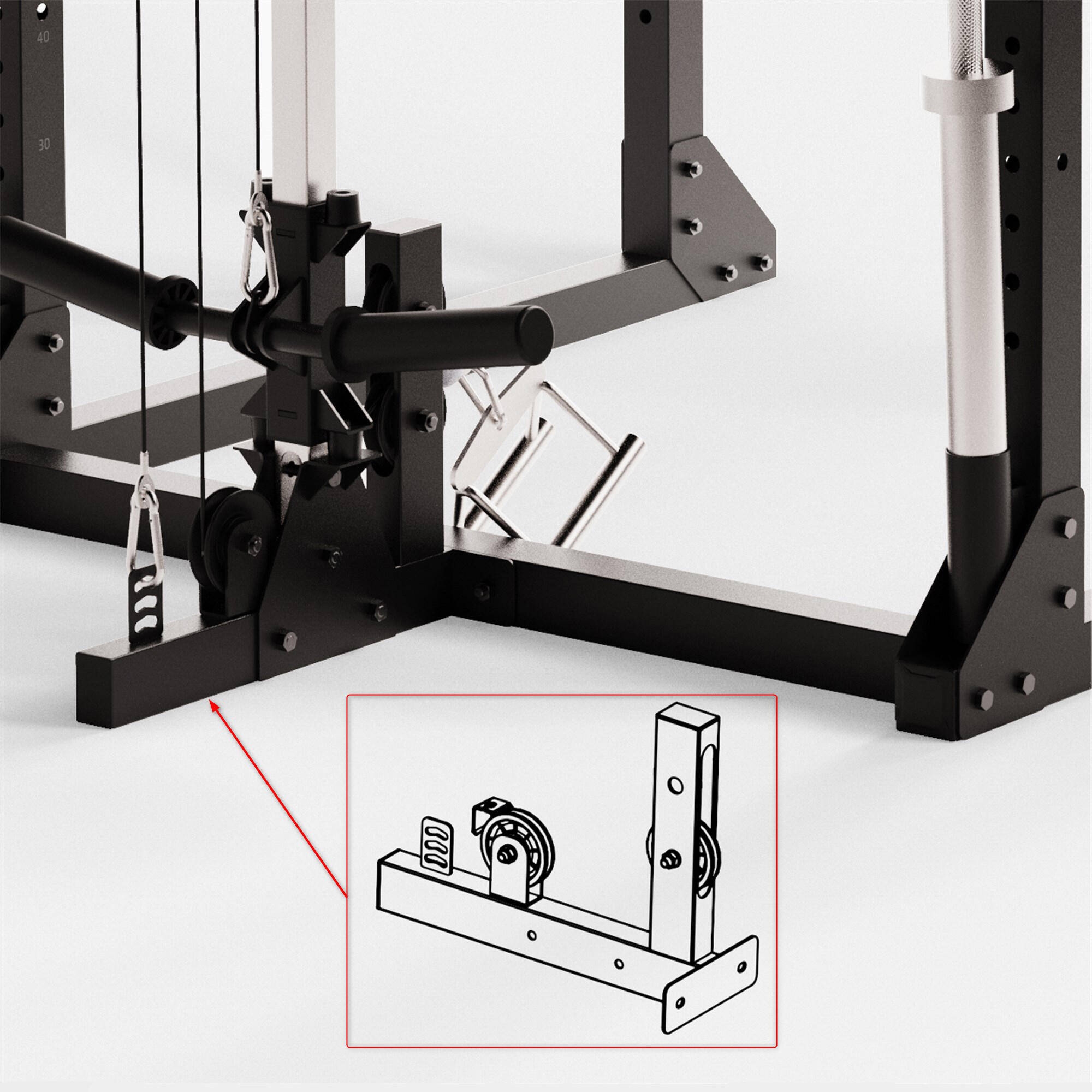 Lower Load Guide - Spare Part for Weight Training Power Rack 900 -  3
