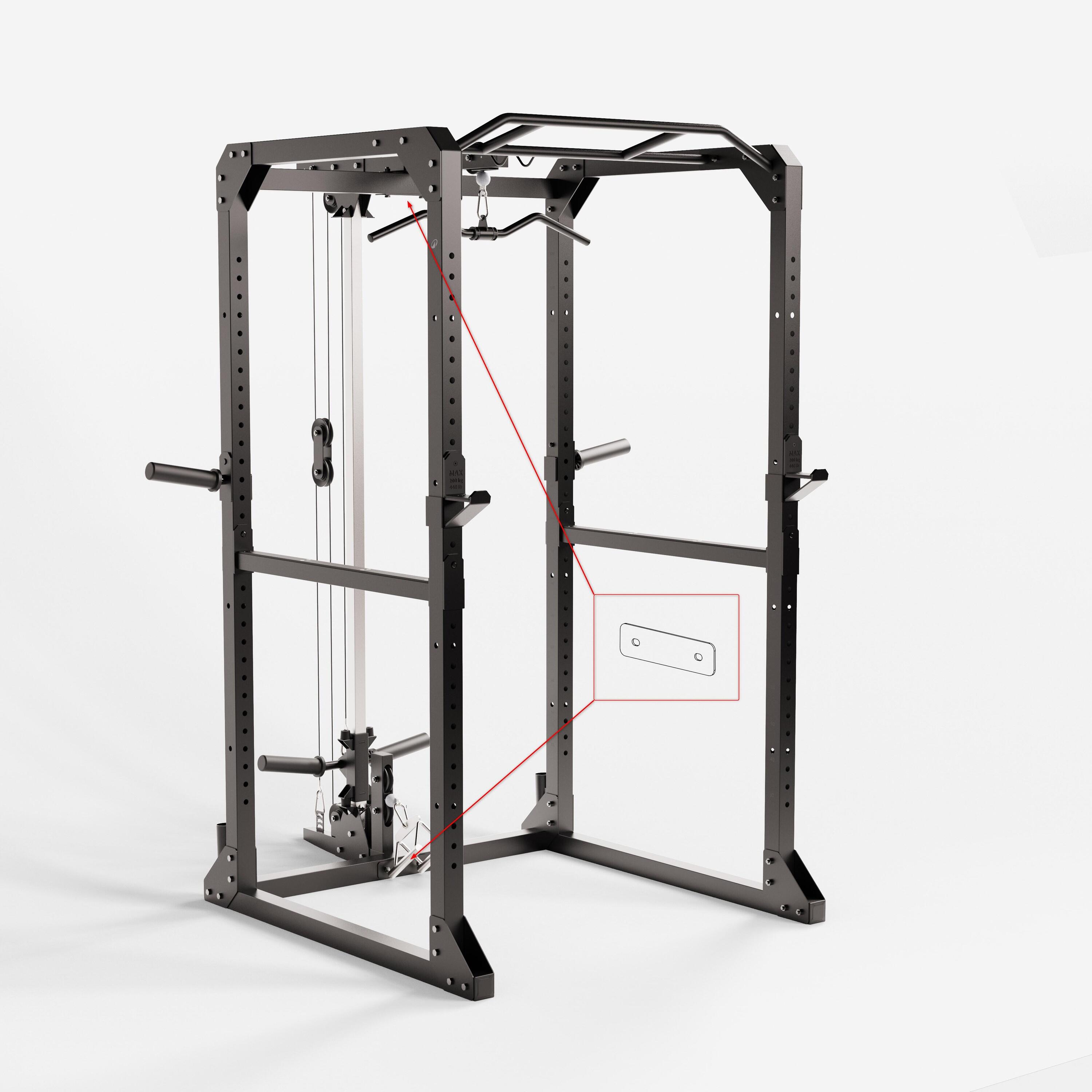 PLAQUES FIXATION  CHARGE GUIDEE - PIÈCE DÉTACHÉE MUSCULATION POUR POWER RACK 900 8/9
