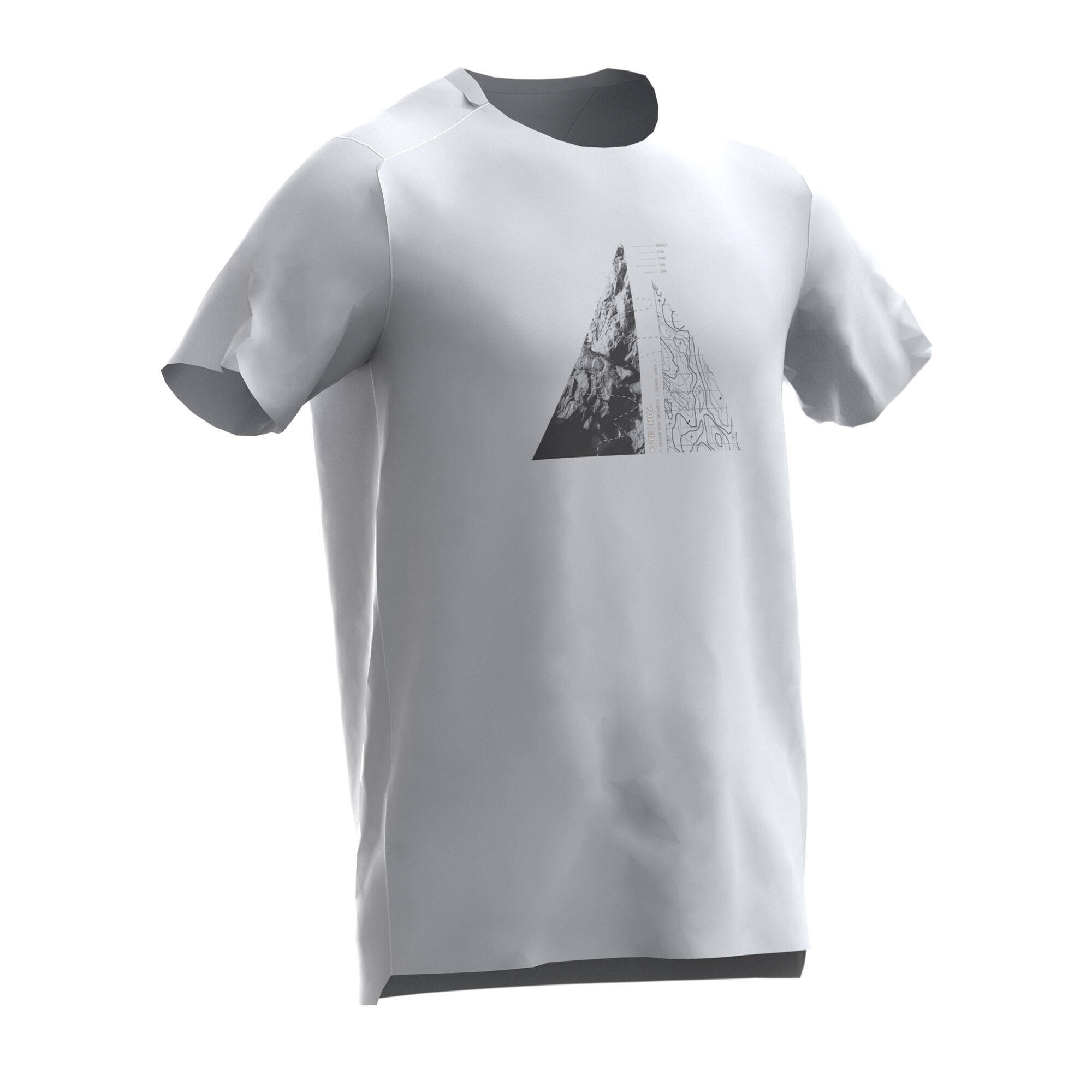 Men’s Short-sleeved Hiking T-Shirt MH500 - Grey -  1