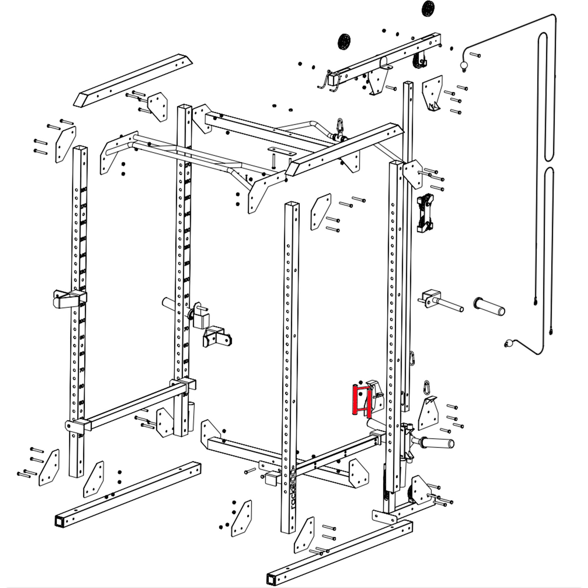 TRIANGLE DE TIRAGE - PIÈCE DÉTACHÉE MUSCULATION POUR POWER RACK 900 5/5