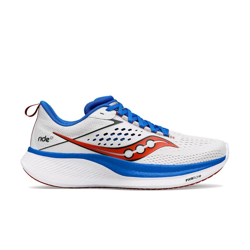 Chaussures de running homme Saucony RIDE 17 - Blanc / Bleu