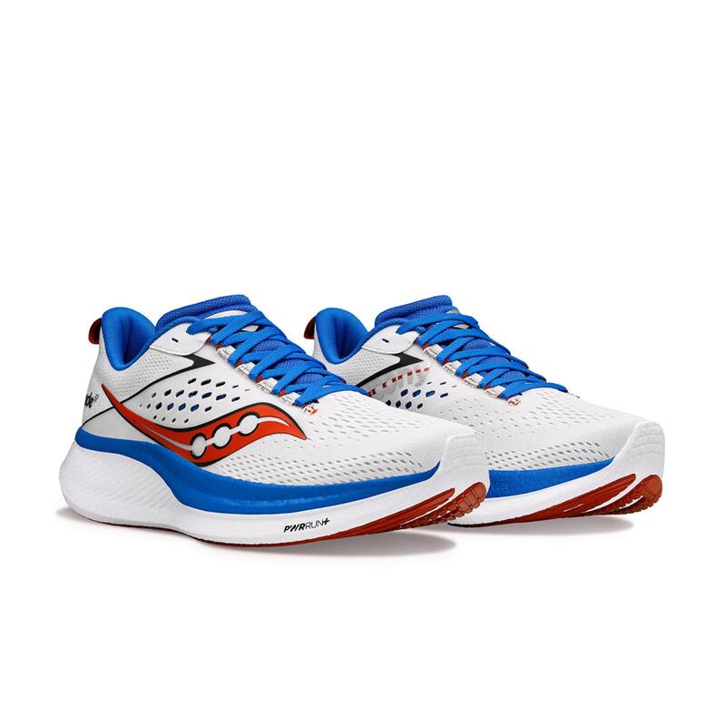 Chaussures de running homme Saucony RIDE 17 - Blanc / Bleu