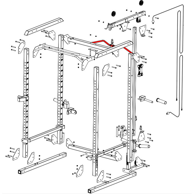 BARRE DE TIRAGE - PIÈCE DÉTACHÉE MUSCULATION POUR POWER RACK 900