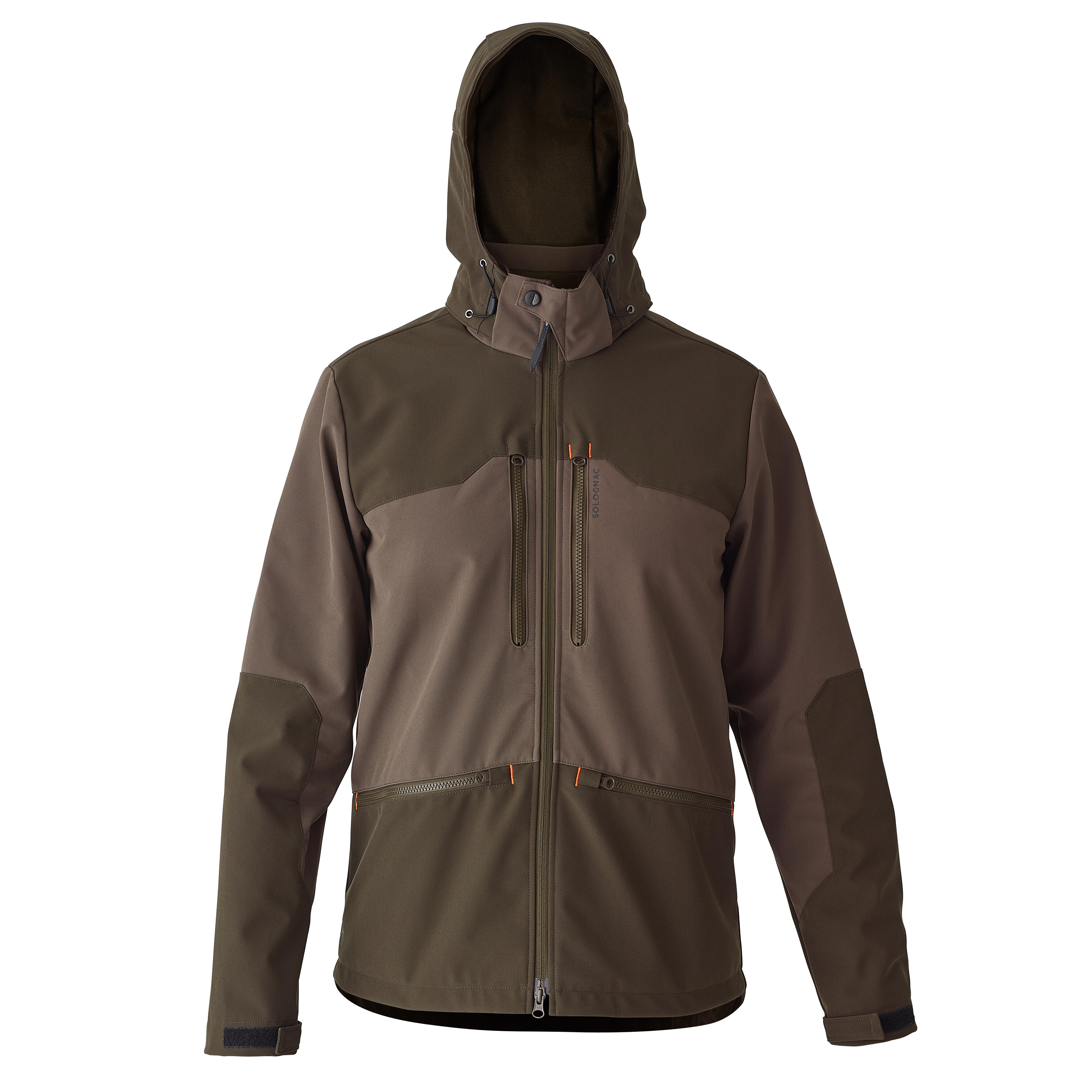 Men’s Softshell Hunting Jacket - 500 Brown - Earthy brown, Ebony brown ...