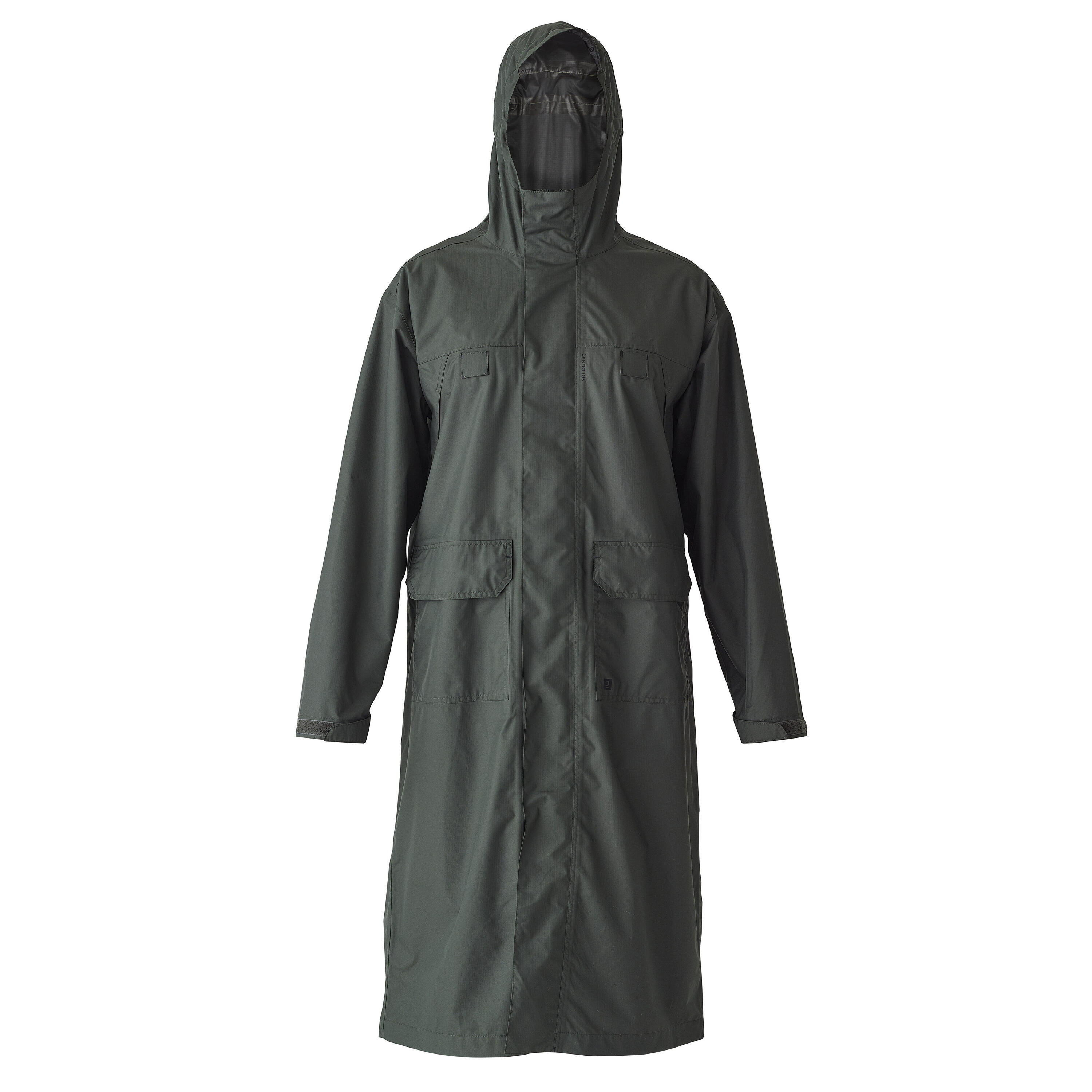 Chubasquero Largo Poncho Caza Solognac 500 Adulto Chaqueta Verde Impermeable 2/10