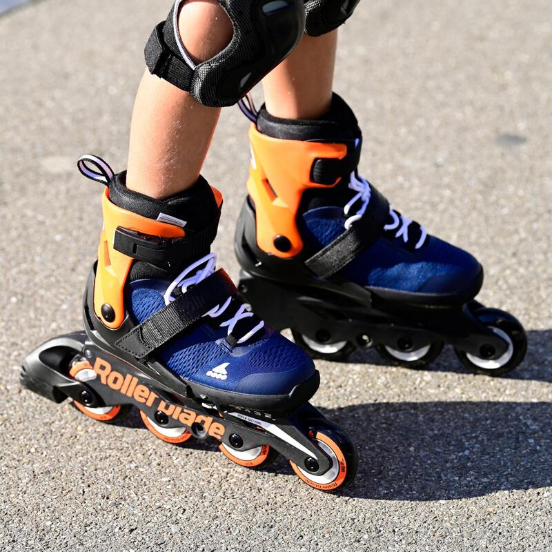 Inline Skates Inliner Jungen - Fitness Rollerblade Microblade schwarz/orange