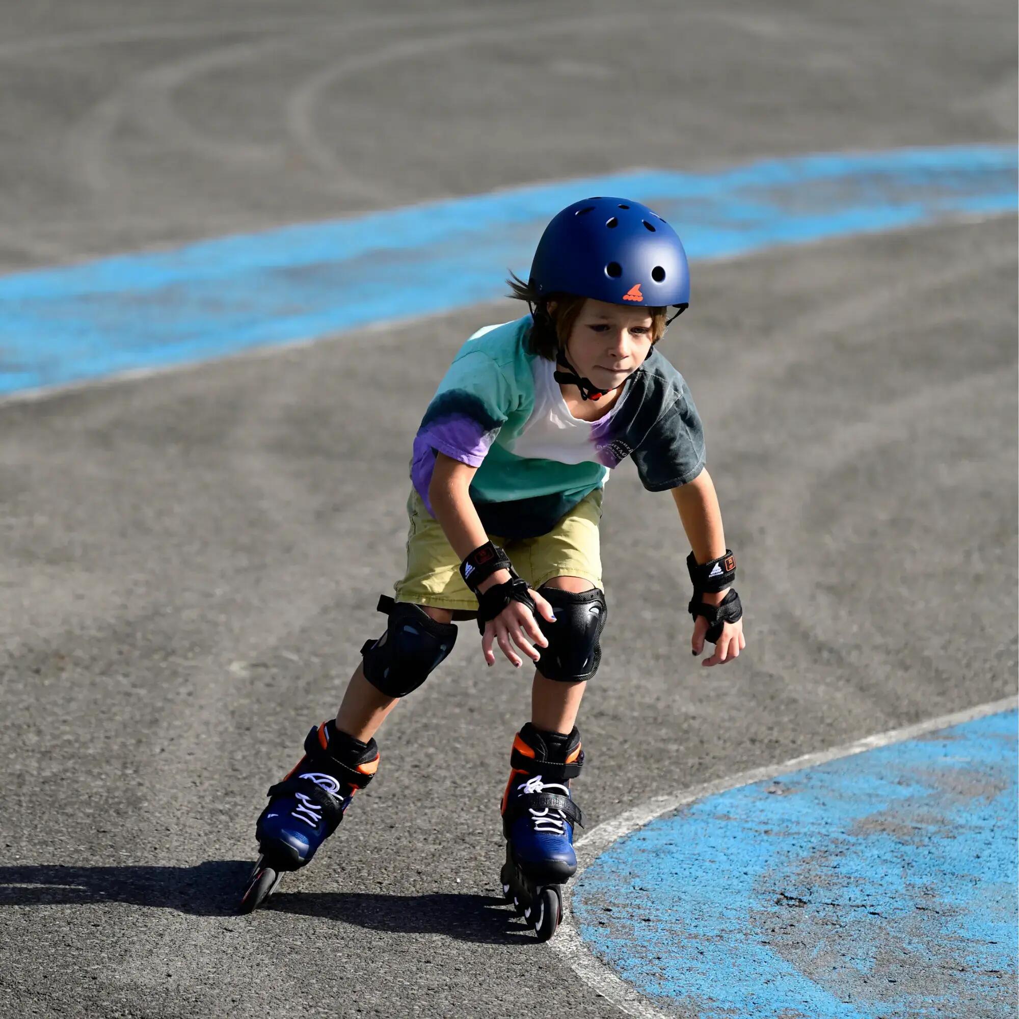 Inline Skates Inliner Jungen - Fitness Rollerblade Microblade schwarz/orange 5/7
