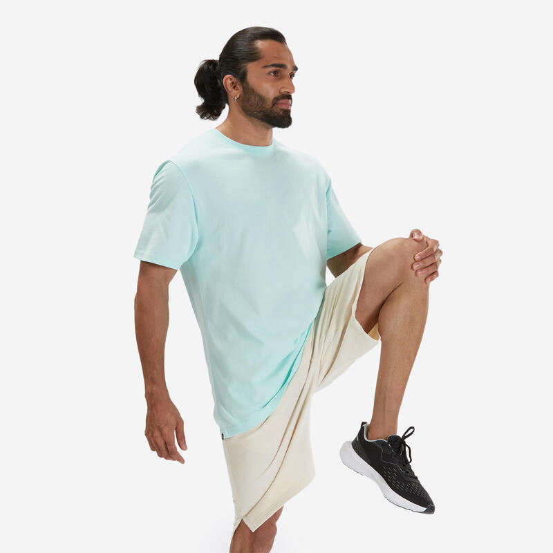 T-shirt fitness homme col rond manches courtes, vert pastel