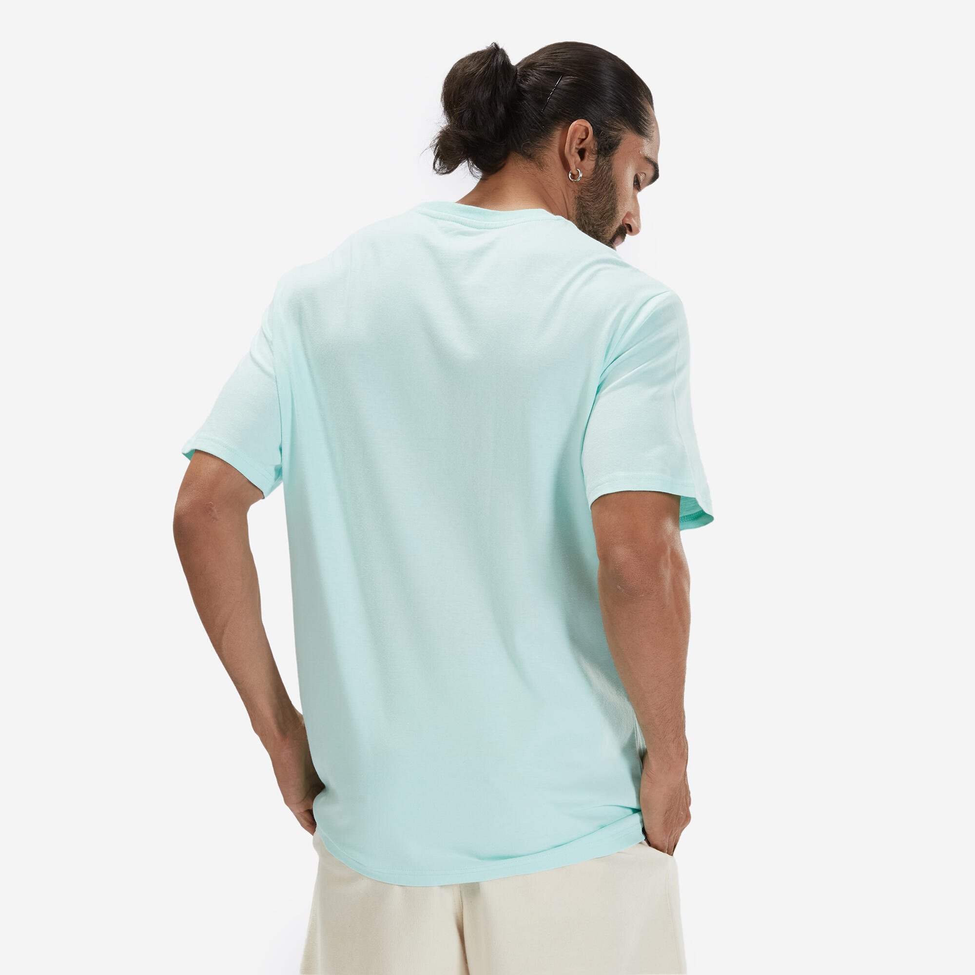 Men's Fitness T-Shirt 500 Essentials - Mint/Pastel 3/4