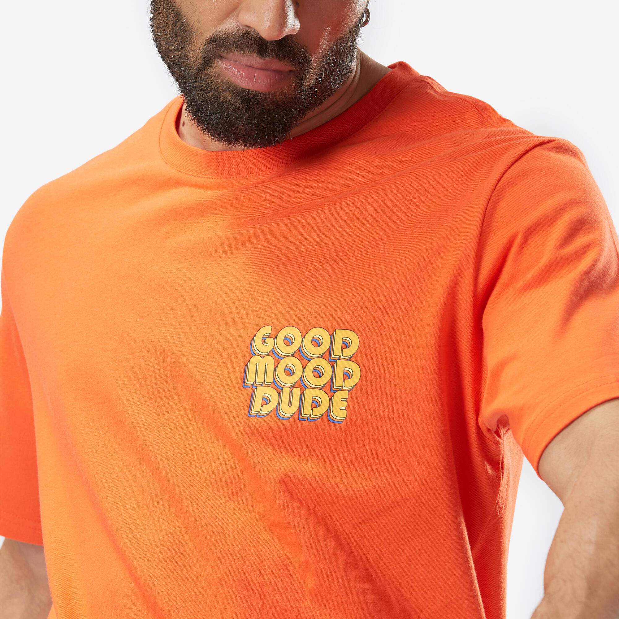 Men's Regular Cotton Fitness T-Shirt - Bright Tomato -  5