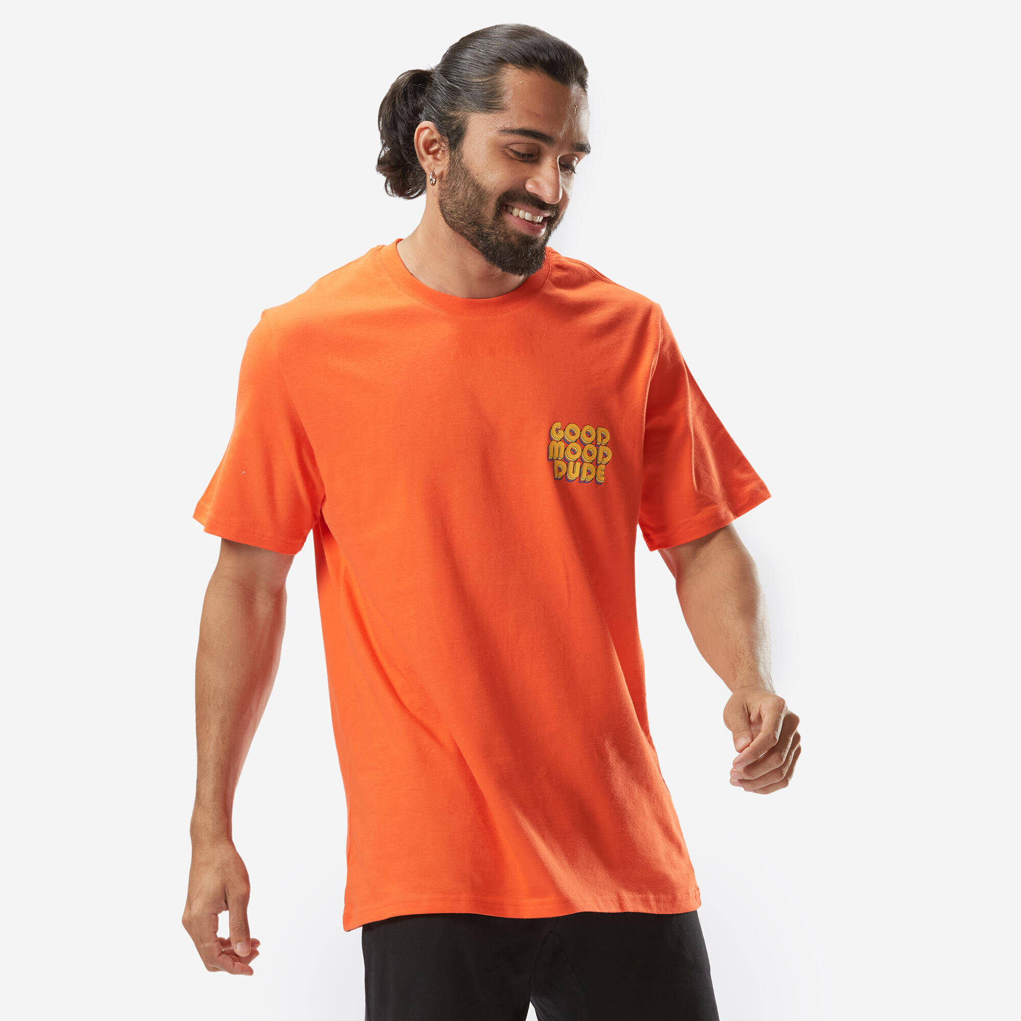 Men's Regular Cotton Fitness T-Shirt - Bright Tomato -  2