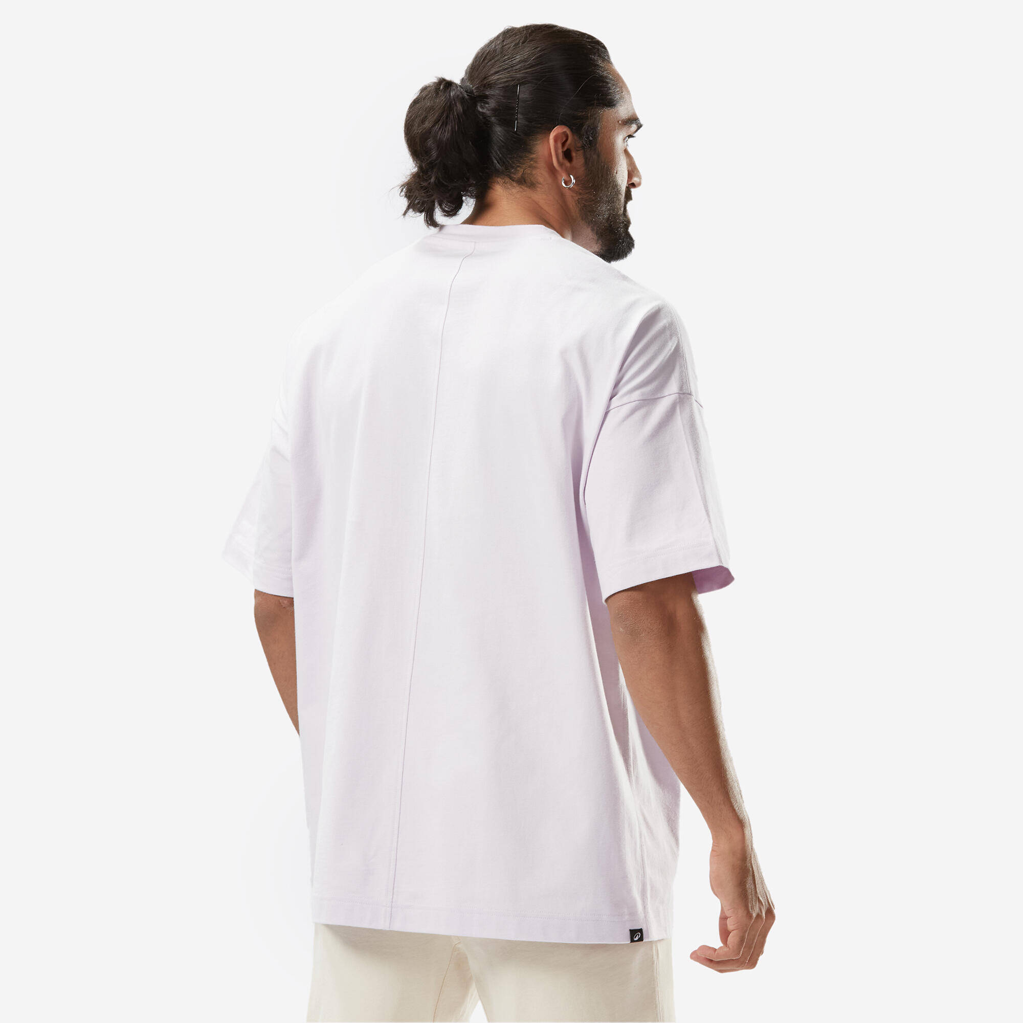 Men's Loose-Fit Fitness T-Shirt 520 - Pastel Mauve -  5