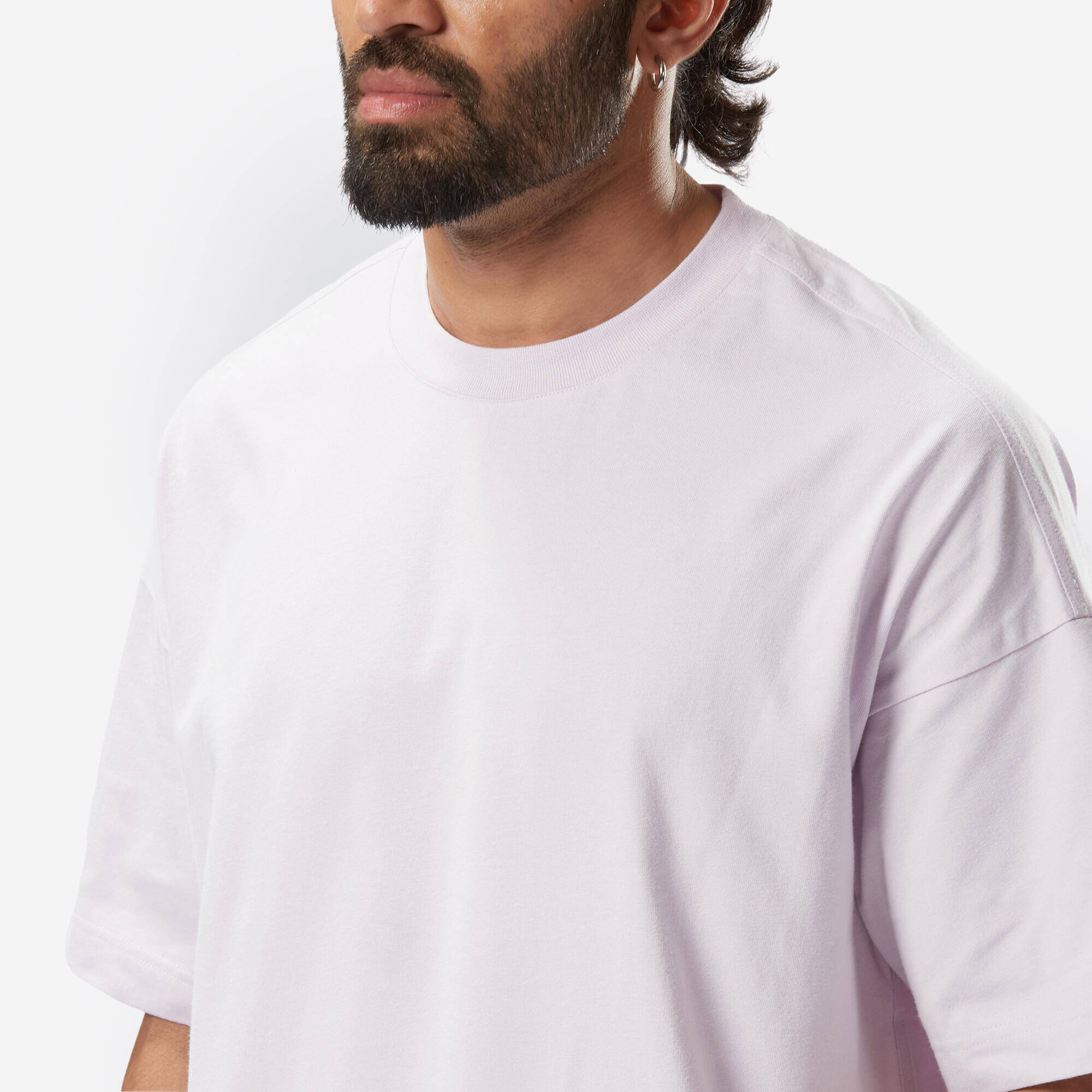 Men's Loose-Fit Fitness T-Shirt 520 - Pastel Mauve -  4