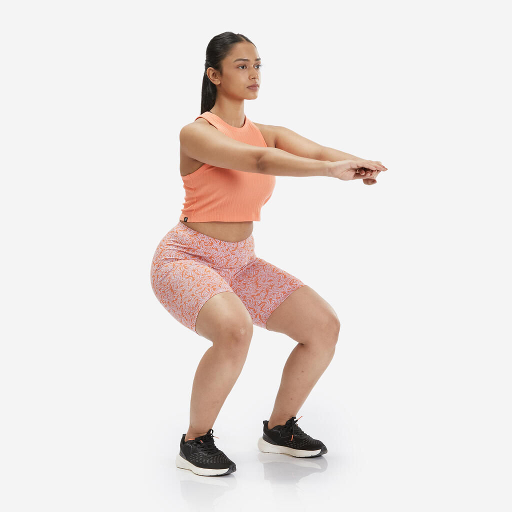 Ljubičasti ženski uski šorts za fitnes