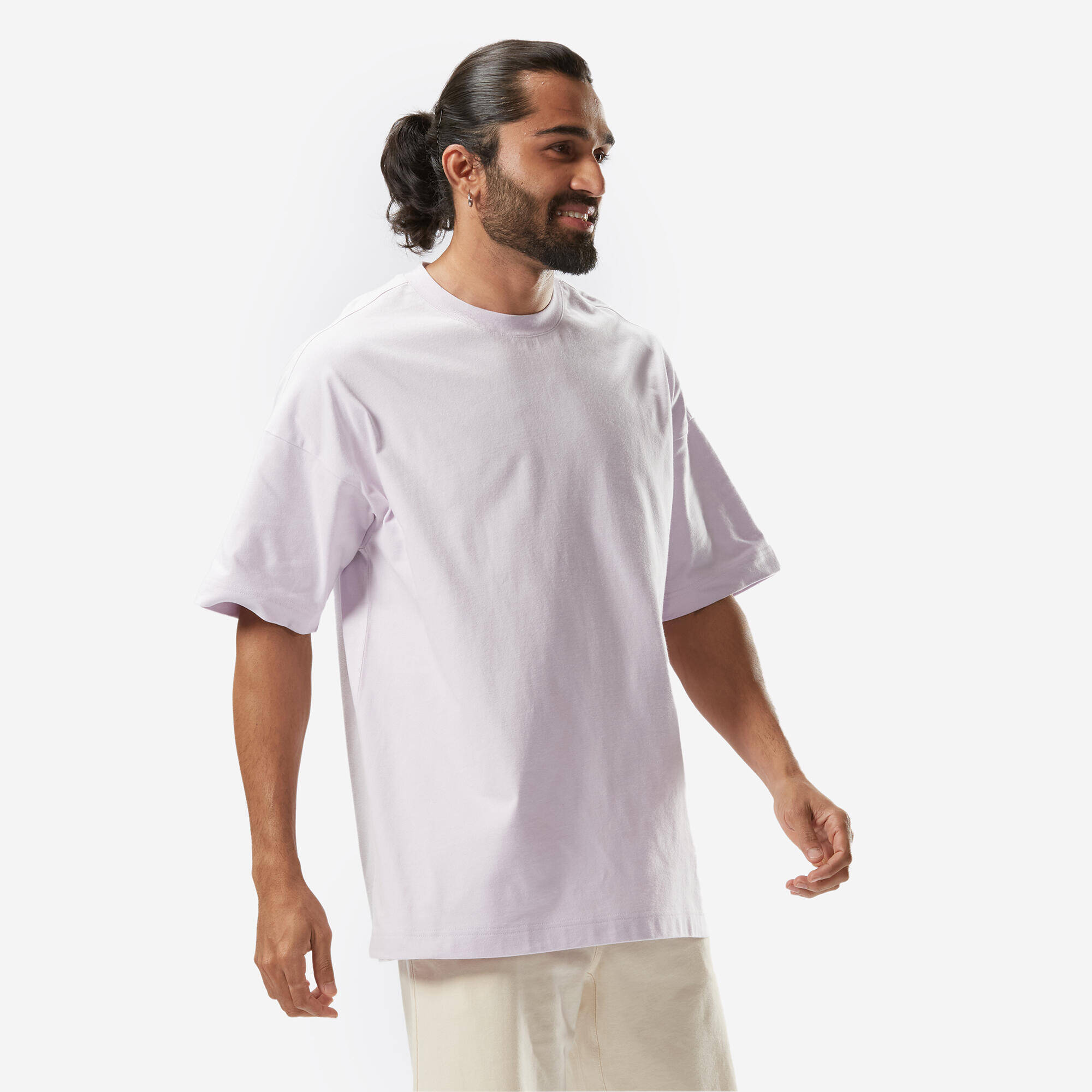 Men's Loose-Fit Fitness T-Shirt 520 - Pastel Mauve -  1