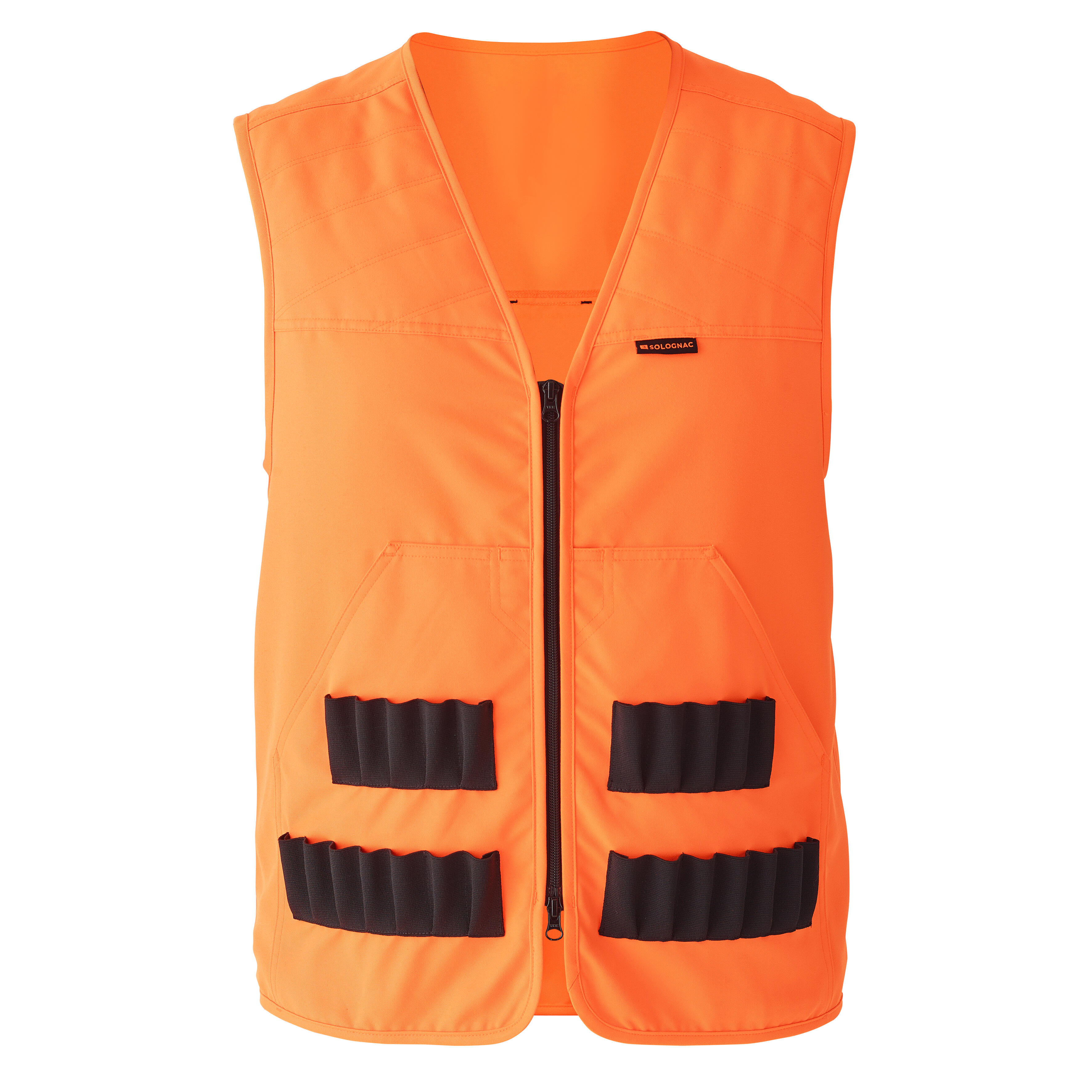Hunting Fluorescent Waistcoat PPE - 100 - SOLOGNAC