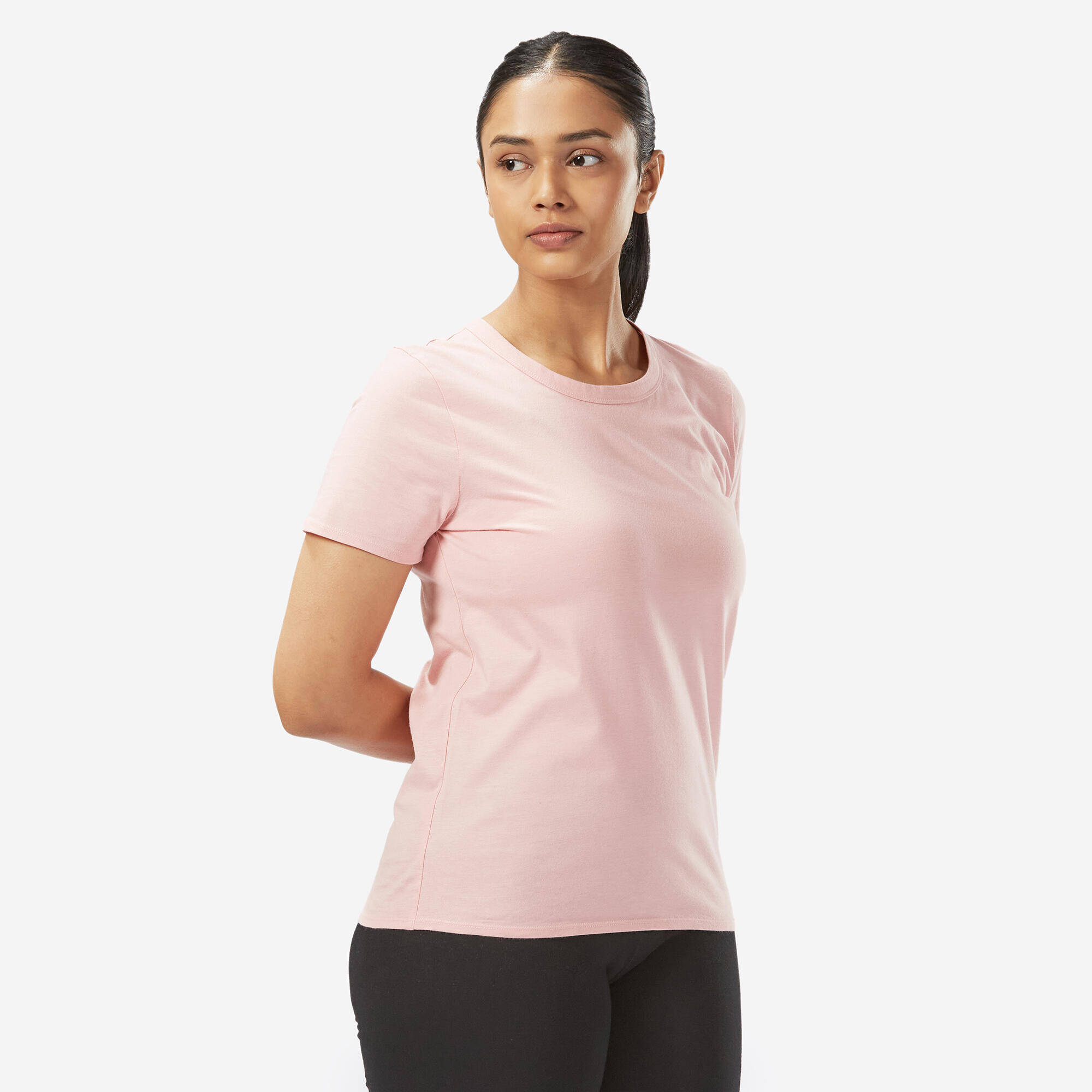 Short Sleeves Regular Fit Women's T-Shirt 100- Sweet Pink