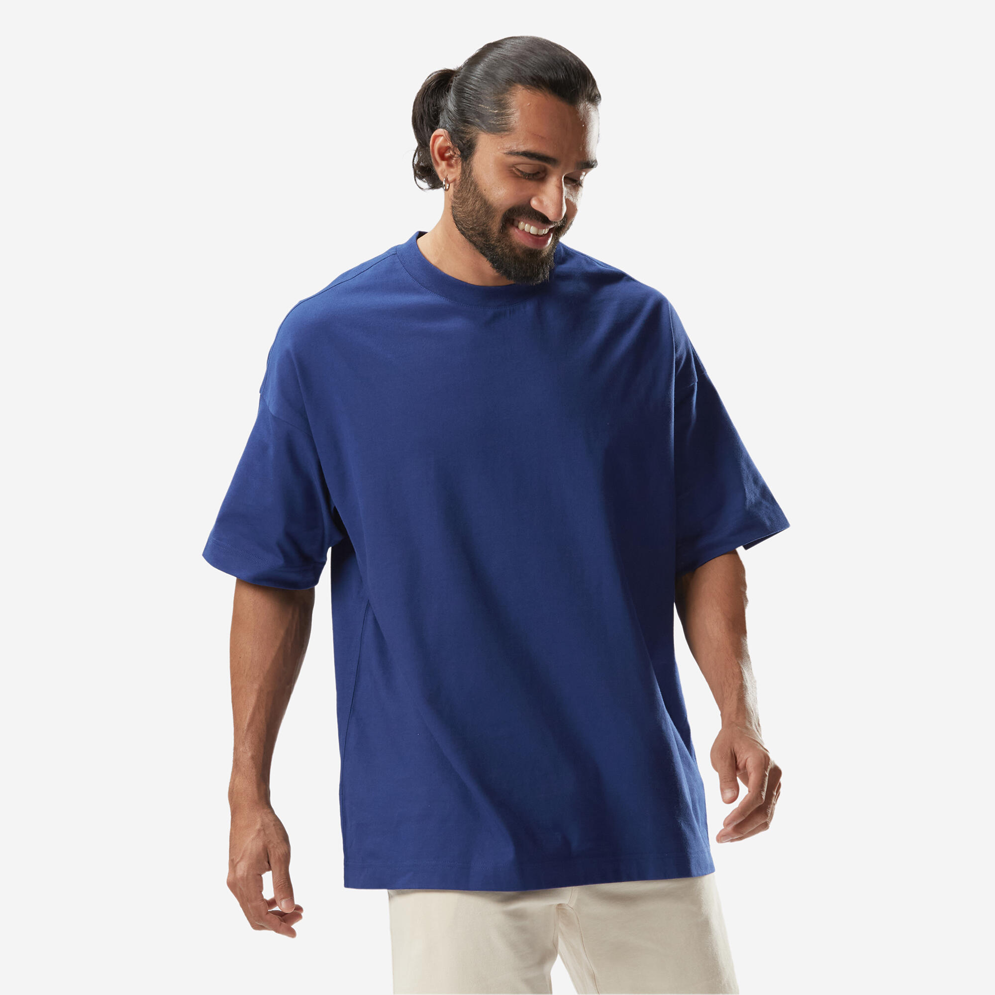 Men's Loose-Fit Fitness T-Shirt 520 - Ink Blue-image-8