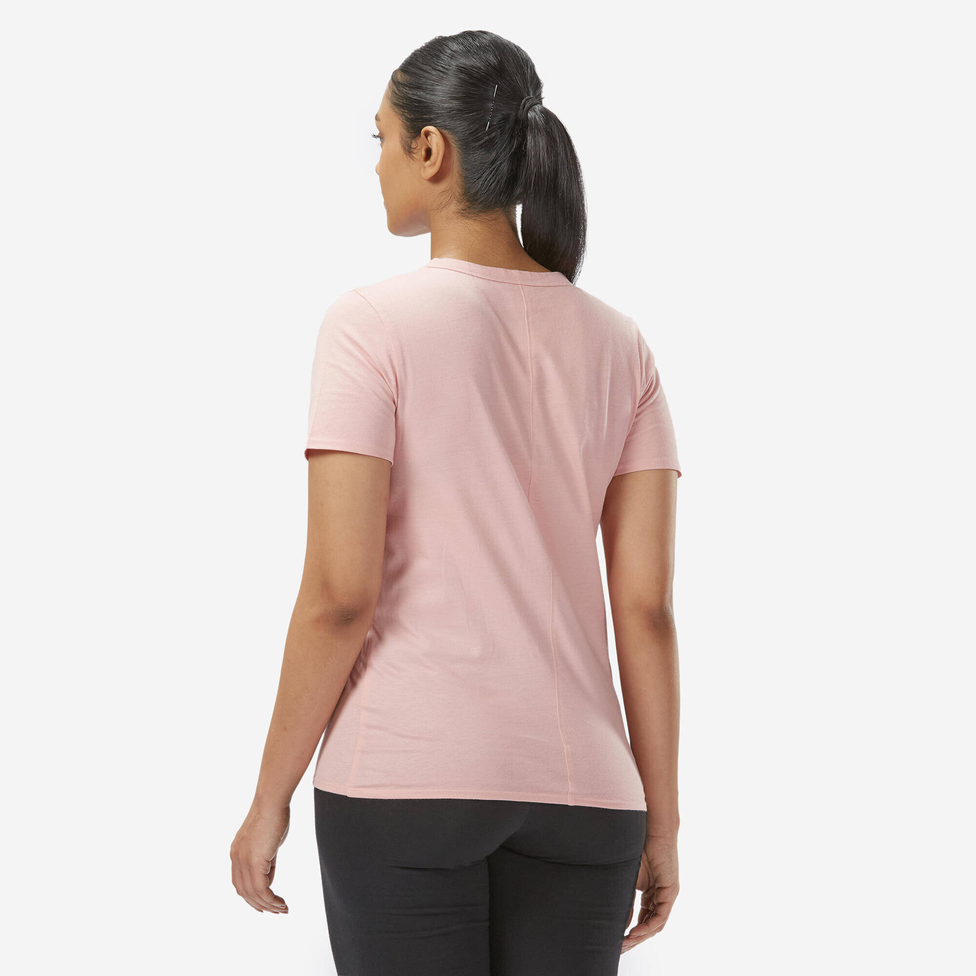 Short Sleeves Regular Fit Women's T-Shirt 100- Sweet Pink -  4