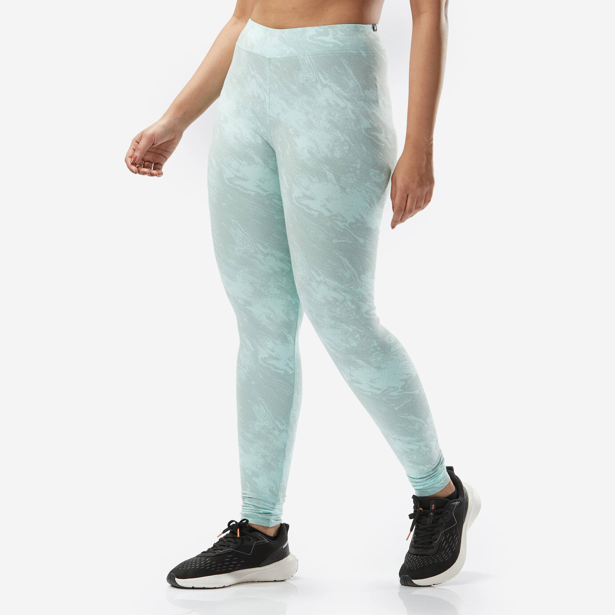 Women's Cotton Fitness Leggings - Light Green -  3