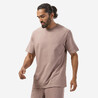 Men's Fitness T-Shirt 500 Essentials - Frost Brown
